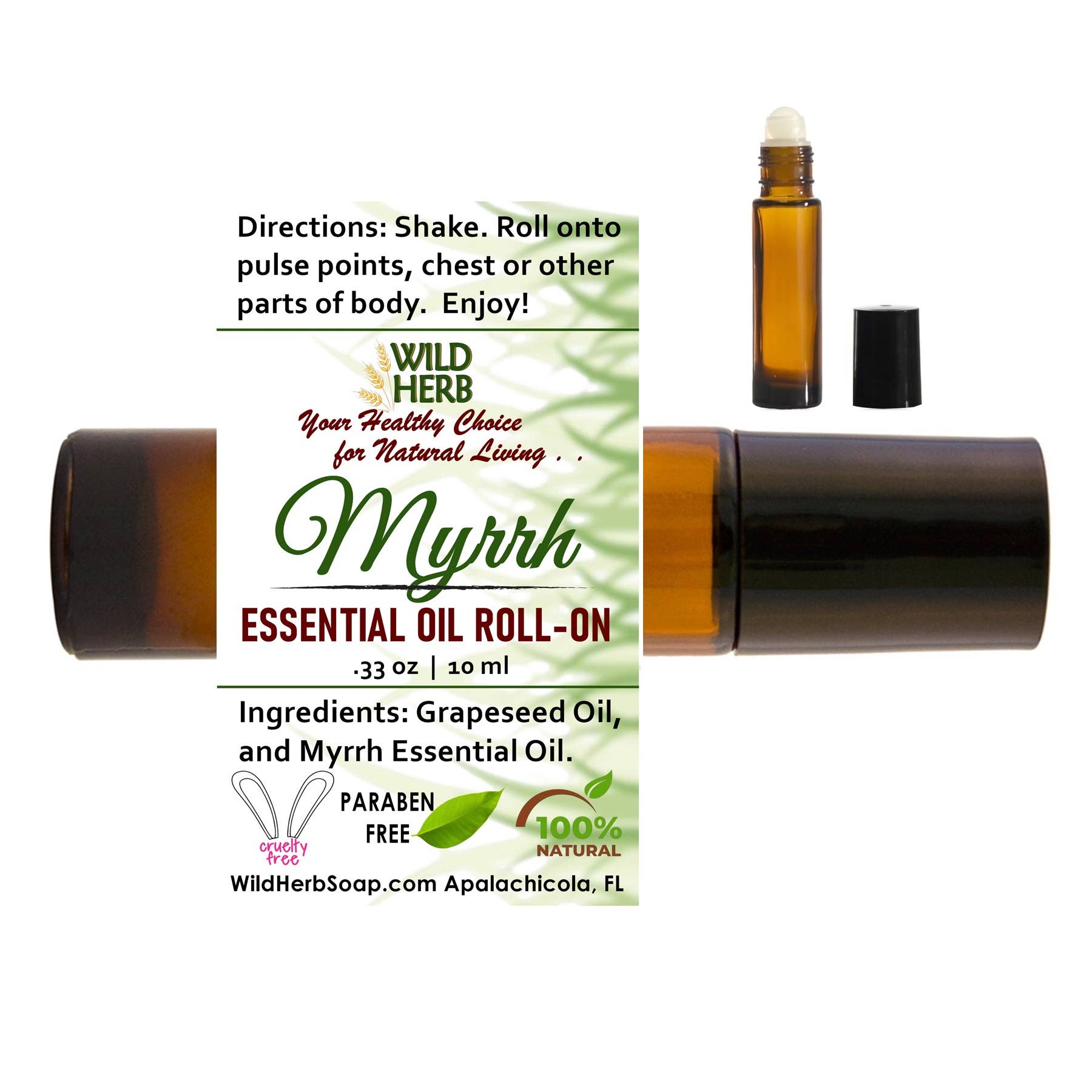 Aurojas - category - Myrrh Essential Oil Roller Top Bottle Aromatherapy - 