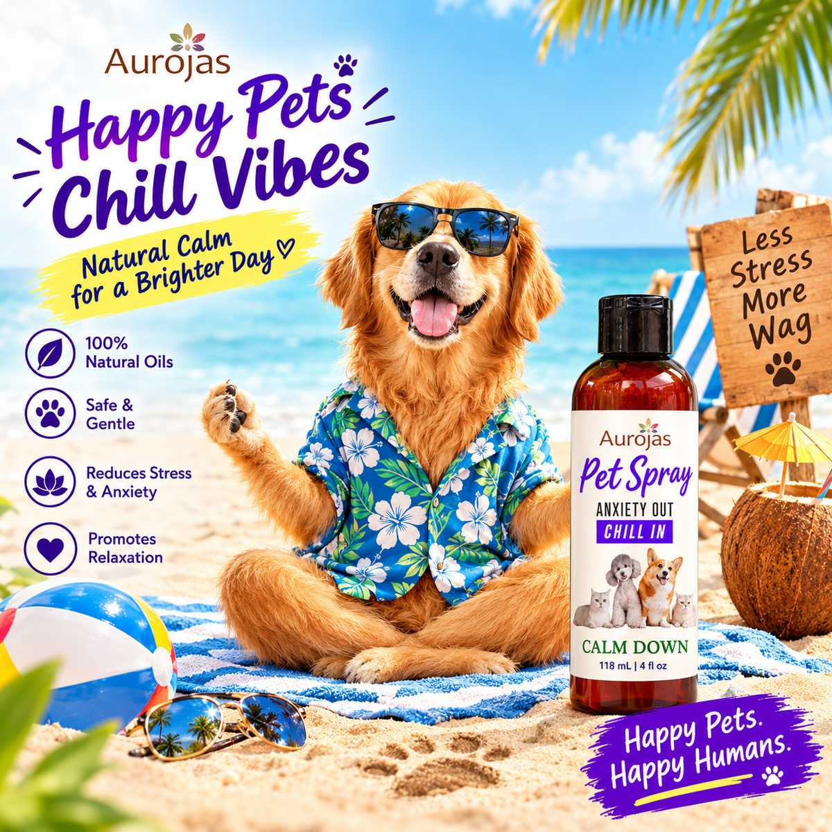 Aurojas - #category# - Pet Spray: 2-in-1 Anxiety Out, Chill In - new arrival